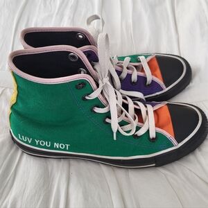 2011 Multi-Color Converse Chuck Taylor All Star High-Top Sneakers With Embrodery